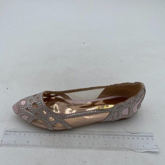 XYD Pink Rhinestone Mesh Flats - Picture 2 of 8